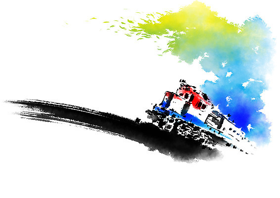 PSD 일러스트 캘리그라피 붓터치 사람없음 기차 번짐 국내일러스트 육상교통 대중교통 파일형식 효과