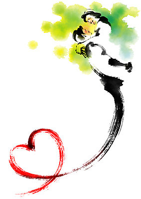 PSD 커플 여자 남자 일러스트 캘리그라피 안기 붓터치 웃음 상반신 성인 두명 하트 번짐 국내일러스트 모양 관계 모션 표정 사람 파일형식 효과