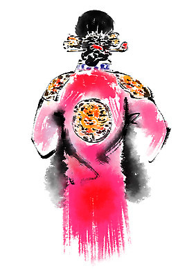 PSD 여자 일러스트 캘리그라피 한명 상반신 성인 한복 머리장식 여왕 중전의상 국내일러스트 1 한국전통 사람 장식 전통의상 파일형식