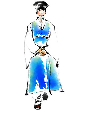 전신 PSD 남자 일러스트 캘리그라피 한명 성인 한복 유생 유생복 국내일러스트 갓모자 모자_잡화 1 한국전통 전통소품 사람 전통의상 선비 파일형식