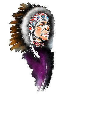 PSD 남자 일러스트 캘리그라피 붓터치 한명 상반신 성인 전통의상 에스키모인 국내일러스트 1 전통 사람 파일형식