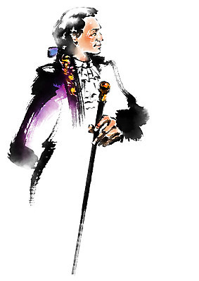 PSD 남자 일러스트 캘리그라피 지팡이 붓터치 한명 들기 상반신 성인 전통의상 국내일러스트 1 전통 모션 사람 파일형식