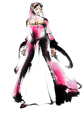 전신 PSD 드레스 여자 분홍색 일러스트 캘리그라피 붓터치 한명 성인 화려 국내일러스트 1 옷 컬러 컨셉 사람 파일형식