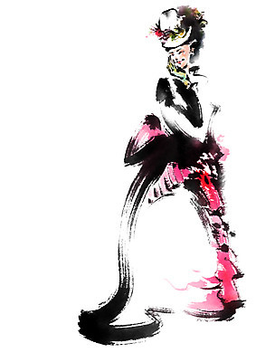 전신 PSD 드레스 여자 분홍색 일러스트 캘리그라피 붓터치 한명 성인 화려 국내일러스트 1 옷 컬러 컨셉 사람 파일형식