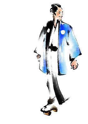 전신 PSD 남자 일러스트 캘리그라피 붓터치 한명 성인 일본인 나막신 국내일러스트 외국인 1 신발 사람 동양인 파일형식