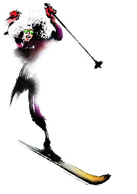 전신 PSD 여자 일러스트 캘리그라피 붓터치 스키 겨울스포츠 동계올림픽 한명 성인 손들기 기쁨 국내일러스트 1 감정 스포츠 올림픽 모션 사람 파일형식