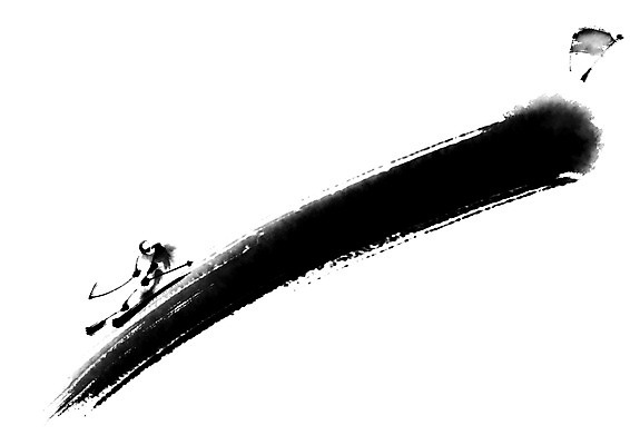 전신 PSD 일러스트 캘리그라피 붓터치 스키 겨울스포츠 동계올림픽 한명 성인 알파인스키 국내일러스트 1 스포츠 올림픽 사람 파일형식