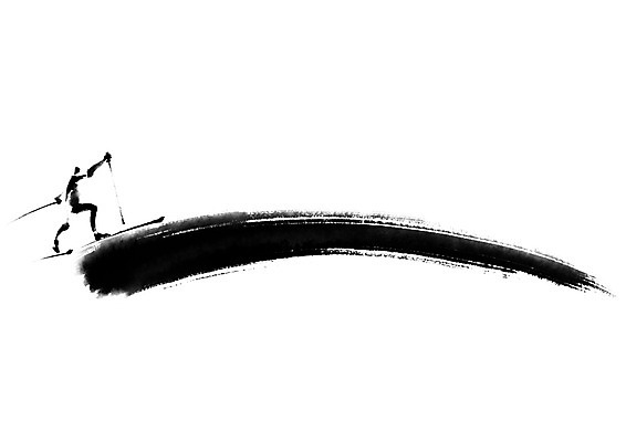 전신 PSD 일러스트 캘리그라피 붓터치 스키 동계올림픽 한명 성인 크로스컨트리 국내일러스트 1 올림픽 겨울스포츠 사람 파일형식