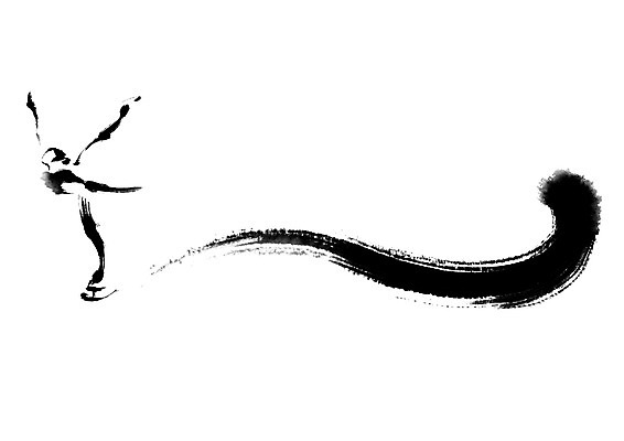 전신 PSD 여자 일러스트 캘리그라피 붓터치 동계올림픽 한명 성인 피겨스케이팅 빙판 국내일러스트 1 올림픽 사람 스케이팅 파일형식