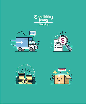 아이콘 돈 돋보기 사람없음 쇼핑 상자 달러 동전 배송 감성 쇼핑리스트 목록 퀵서비스 2D아이콘 AI파일 컨셉 재산 서비스 파일형식 벡터