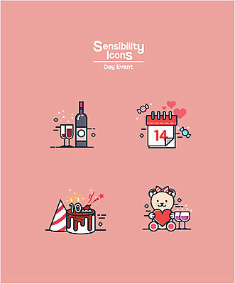 아이콘 와인잔 화이트데이 폭죽 발렌타인데이 사탕 이벤트 사람없음 케이크 와인 곰인형 고깔모자 달력 하트 감성 2D아이콘 AI파일 모양 모자_잡화 인형 컨셉 술잔 데이이벤트 디저트 주류 파일형식 벡터