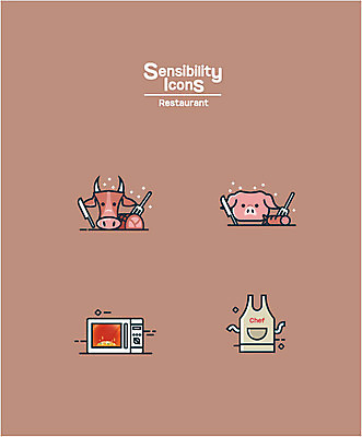 아이콘 음식 돼지고기 요리 사람없음 식당 레스토랑 앞치마 소고기 전자레인지 감성 2D아이콘 AI파일 컨셉 육류 상점 가전제품 레인지 파일형식 벡터