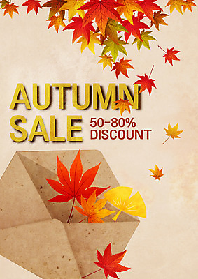 PSD 단풍 일러스트 나뭇잎 편지봉투 사람없음 쇼핑 세일 가을 편지 국내일러스트 계절 잎 봉투 파일형식