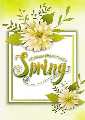 PSD 꽃 꽃무늬 일러스트 사람없음 연두색 쇼핑 세일 봄 플라워패턴 국내일러스트 식물 계절 무늬 패턴 초록색 파일형식