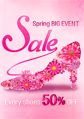 PSD 꽃 구두 분홍색 꽃무늬 일러스트 사람없음 쇼핑 세일 봄 플라워패턴 국내일러스트 식물 계절 컬러 신발 무늬 패턴 파일형식