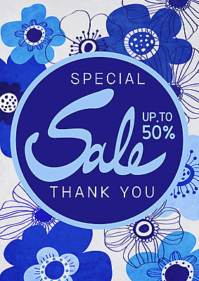 PSD 식물 꽃 꽃무늬 일러스트 사람없음 파란색 쇼핑 세일 플라워패턴 국내일러스트 컬러 무늬 패턴 파일형식