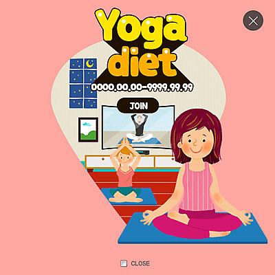 PSD 템플릿 여자 웹템플릿 다이어트 요가 팝업 웹팝업 건강 성인 두명 운동 텔레비전 요가자세 레이어팝업 이미지템플릿 웰빙 포즈 사람 전자제품 파일형식