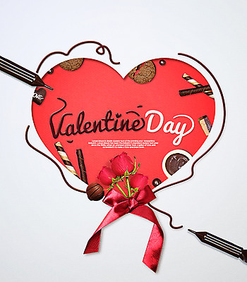 PSD 편집 편집이미지 데이이벤트 발렌타인데이 사랑 사람없음 장미 초콜릿 하트 이미지편집 모양 기념일 꽃 감정 디저트 파일형식