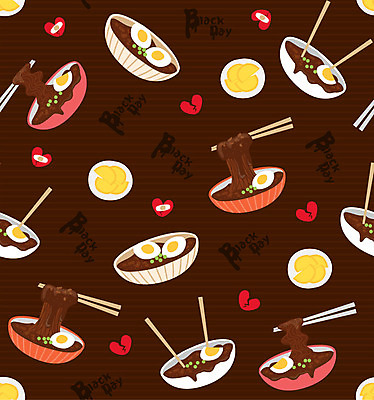 백그라운드 패턴 일러스트 데이이벤트 이벤트 사람없음 계란 짜장면 눈물 데이 단무지 블랙데이 솔로 국내일러스트 AI파일 기념일 감정 무늬 중식 알 파일형식 벡터