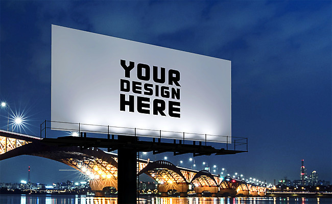 PSD 편집 편집이미지 야경 하늘 프레임 광고판 사람없음 야외 그래픽 3D 디지털합성 전광판 옥외간판 옥외광고 가교 목업 편집3D 건축물 간판 알림판 야간 판 파일형식 풍경_경치
