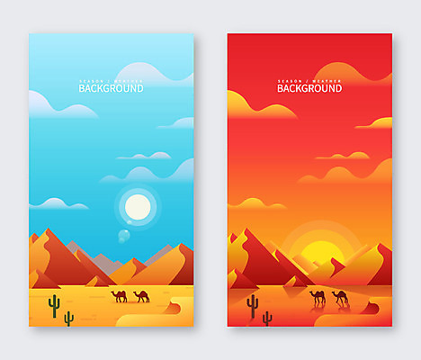 백그라운드 일러스트 선인장 풍경 사람없음 여름 태양 노을 여름풍경 사막 비교 낙타 여름배경 국내일러스트 AI파일 자연요소 식물 계절 컨셉 포유류 파일형식 벡터 여름_계절