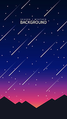 별 백그라운드 일러스트 밤하늘 산 풍경 사람없음 야간 유성 국내일러스트 AI파일 자연요소 하늘 파일형식 벡터