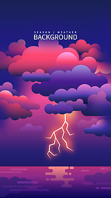 구름 바다 백그라운드 일러스트 풍경 사람없음 번개 국내일러스트 AI파일 자연요소 날씨 파일형식 벡터