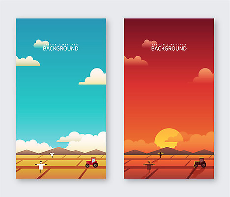 구름 백그라운드 밭 일러스트 논 풍경 사람없음 태양 노을 가을 비교 허수아비 트랙터 가을배경 국내일러스트 AI파일 자연요소 계절 컨셉 농업 농기계 특수차량 파일형식 벡터 가을_계절