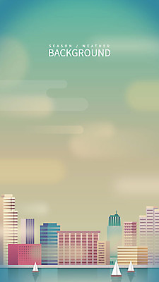 백그라운드 일러스트 풍경 사람없음 건물 안개 도시 보트 흐림 미세먼지 국내일러스트 AI파일 건축물 배_교통 날씨 먼지 파일형식 벡터