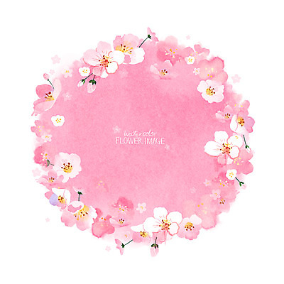 PSD 꽃 꽃백그라운드 일러스트 수채화 사람없음 봄 벚꽃 꽃프레임 봄배경 국내일러스트 식물 계절 백그라운드 프레임 파일형식