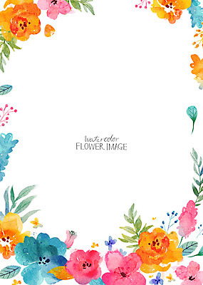 PSD 꽃 꽃백그라운드 일러스트 수채화 사람없음 봄 꽃프레임 봄배경 국내일러스트 식물 계절 백그라운드 프레임 파일형식