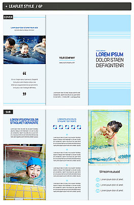 템플릿 표지디자인 여자 교육 표지 남자 ZIP 내지 어린이 리플렛 3단접지 수영장 팜플렛 여러명 수영 한국인 어린이만 인디자인 INDD 이미지템플릿 다수 사람 동양인 수상스포츠 파일형식