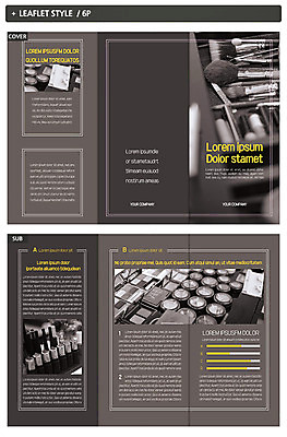 템플릿 표지디자인 표지 ZIP 내지 리플렛 3단접지 팜플렛 사람없음 뷰티 화장품 립스틱 메이크업브러쉬 인디자인 INDD 이미지템플릿 붓 파일형식