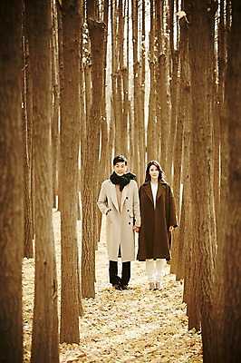 포토 JPG 주간 전신 나무 여자 남자 신혼부부 서기 웃음 20대 성인 야외 두명 앞모습 30대 손잡기 다정 한국인 가을 숲 성인만 국내포토 자연요소 식물 부부 계절 뷰포인트 컨셉 모션 표정 사람 동양인 청년 장년 신혼 파일형식