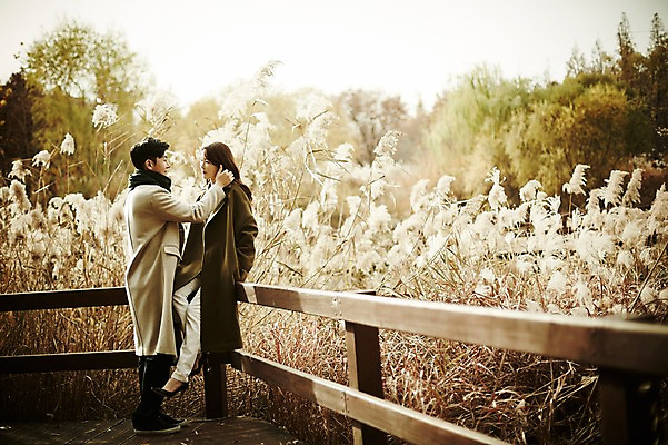 포토 JPG 주간 전신 여자 남자 신혼부부 서기 웃음 앉기 20대 성인 야외 두명 옆모습 30대 마주보기 기댐 다정 한국인 가을 갈대숲 가교 성인만 국내포토 자연요소 건축물 부부 계절 뷰포인트 컨셉 모션 표정 사람 동양인 청년 장년 숲 신혼 파일형식 갈대_식물