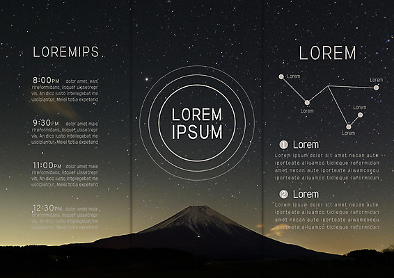 템플릿 표지디자인 북디자인 출판디자인 별 내지 리플렛 북커버 3단접지 자연 밤하늘 팜플렛 사람없음 별자리 야간 화산 이미지템플릿 AI파일 자연요소 하늘 산 생태계 파일형식 벡터