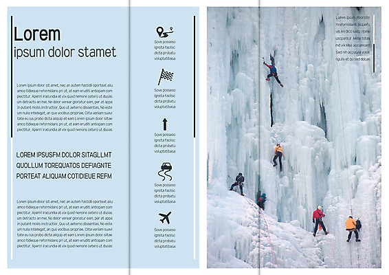 템플릿 표지디자인 북디자인 출판디자인 내지 리플렛 북커버 3단접지 팜플렛 여러명 계곡 얼음 익스트림스포츠 암벽등반 빙벽등반 이미지템플릿 AI파일 자연요소 스포츠 다수 사람 등산 파일형식 벡터