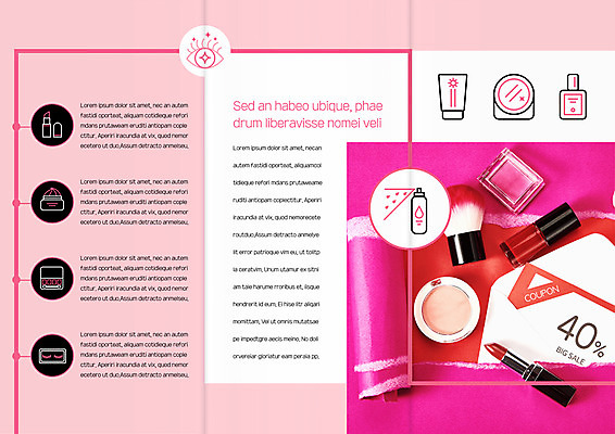 템플릿 표지디자인 북디자인 출판디자인 내지 종이 리플렛 북커버 3단접지 이벤트 팜플렛 사람없음 쇼핑 뷰티 세일 립스틱 쿠폰 스프레이 찢어짐 아이섀도 틴트 이미지템플릿 AI파일 모션 화장품 파일형식 벡터