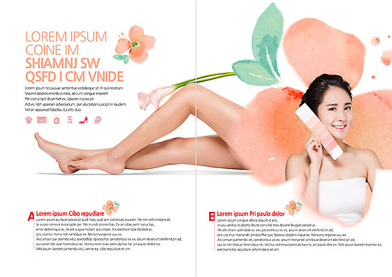 PSD 템플릿 우먼라이프 표지디자인 북디자인 출판디자인 여자 꽃 내지 리플렛 북커버 웃음 팜플렛 상반신 20대 성인 뷰티 한국인 다리 튜브탑 이미지템플릿 식물 라이프스타일 상의 표정 사람 동양인 청년 신체부위 파일형식