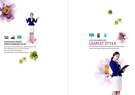 PSD 템플릿 표지디자인 북디자인 출판디자인 여자 표지 꽃 리플렛 북커버 비즈니스 서기 팜플렛 20대 성인 두명 펜 한국인 비즈니스우먼 서류판 이미지템플릿 식물 모션 사람 동양인 청년 필기구 사무용품 직장인 파일형식