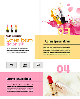 PSD 템플릿 표지디자인 북디자인 출판디자인 내지 리플렛 나비 2단접지 북커버 팜플렛 사람없음 화장 뷰티 립스틱 튤립 튀는물 립글로스 이미지템플릿 꽃 곤충 화장품 액체표현 스플래쉬 파일형식