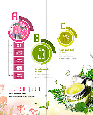 PSD 템플릿 우먼라이프 표지디자인 북디자인 출판디자인 내지 리플렛 2단접지 북커버 나뭇잎 팜플렛 사람없음 뷰티 새싹 튤립 물방울 마스카라 수분크림 이미지템플릿 식물 라이프스타일 꽃 잎 화장품 파일형식