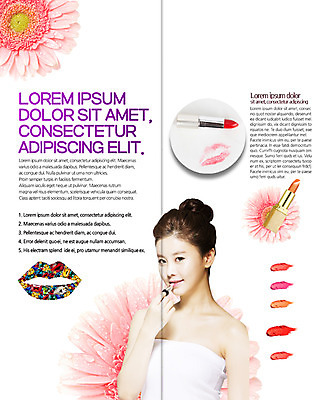 PSD 템플릿 우먼라이프 표지디자인 북디자인 출판디자인 여자 꽃 내지 리플렛 2단접지 북커버 한명 팜플렛 상반신 20대 성인 화장 뷰티 한국인 립스틱 튜브탑 바르기 입술모양 의료성형뷰티 이미지템플릿 모양 식물 1 라이프스타일 상의 모션 사람 동양인 청년 화장품 파일형식
