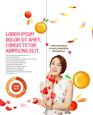 PSD 템플릿 우먼라이프 표지디자인 북디자인 출판디자인 여자 꽃잎 내지 리플렛 2단접지 북커버 한명 웃음 팜플렛 상반신 20대 성인 뷰티 한국인 의료성형뷰티 이미지템플릿 1 라이프스타일 꽃 표정 사람 동양인 청년 파일형식