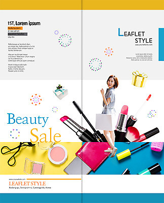 전신 PSD 템플릿 표지디자인 북디자인 출판디자인 여자 표지 리플렛 2단접지 북커버 한명 서기 웃음 이벤트 팜플렛 성인 30대 선물상자 쇼핑 뷰티 쇼핑백 세일 한국인 립스틱 마스카라 매니큐어 립글로스 헤어롤 아이섀도 뷰러 이미지템플릿 1 가방 모션 표정 선물 사람 동양인 장년 상자 화장품 화장용품 미용용품 파일형식