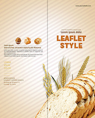 PSD 템플릿 표지디자인 북디자인 출판디자인 표지 빵 리플렛 2단접지 북커버 곡류 팜플렛 사람없음 식빵 이삭 홈베이킹 머핀 이미지템플릿 음식 제빵 파일형식