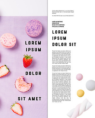 PSD 템플릿 표지디자인 북디자인 출판디자인 내지 리플렛 2단접지 북커버 딸기 팜플렛 사람없음 마카롱 마시멜로우 잇자국 이미지템플릿 과일 자국 디저트 파일형식