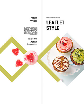 PSD 템플릿 표지디자인 북디자인 출판디자인 표지 리플렛 2단접지 북커버 디저트 팜플렛 사람없음 하트 컵케이크 이미지템플릿 모양 음식 케이크 파일형식
