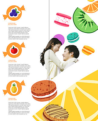 PSD 템플릿 표지디자인 북디자인 커플 출판디자인 여자 남자 내지 리플렛 2단접지 북커버 오렌지 화이트데이 사탕 키위 웃음 팜플렛 상반신 20대 성인 두명 옆모습 마주보기 사과 일본인 파인애플 블루베리 마카롱 이미지템플릿 외국인 뷰포인트 과일 관계 모션 데이이벤트 디저트 표정 사람 동양인 청년 열대과일 파일형식