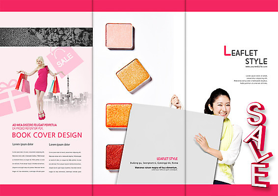 PSD 서양인 템플릿 표지디자인 북디자인 출판디자인 여자 표지 리플렛 북커버 3단접지 웃음 이벤트 팜플렛 20대 성인 두명 쇼핑 뷰티 쇼핑백 세일 일본인 아이섀도 이미지템플릿 외국인 가방 표정 사람 동양인 청년 화장품 파일형식